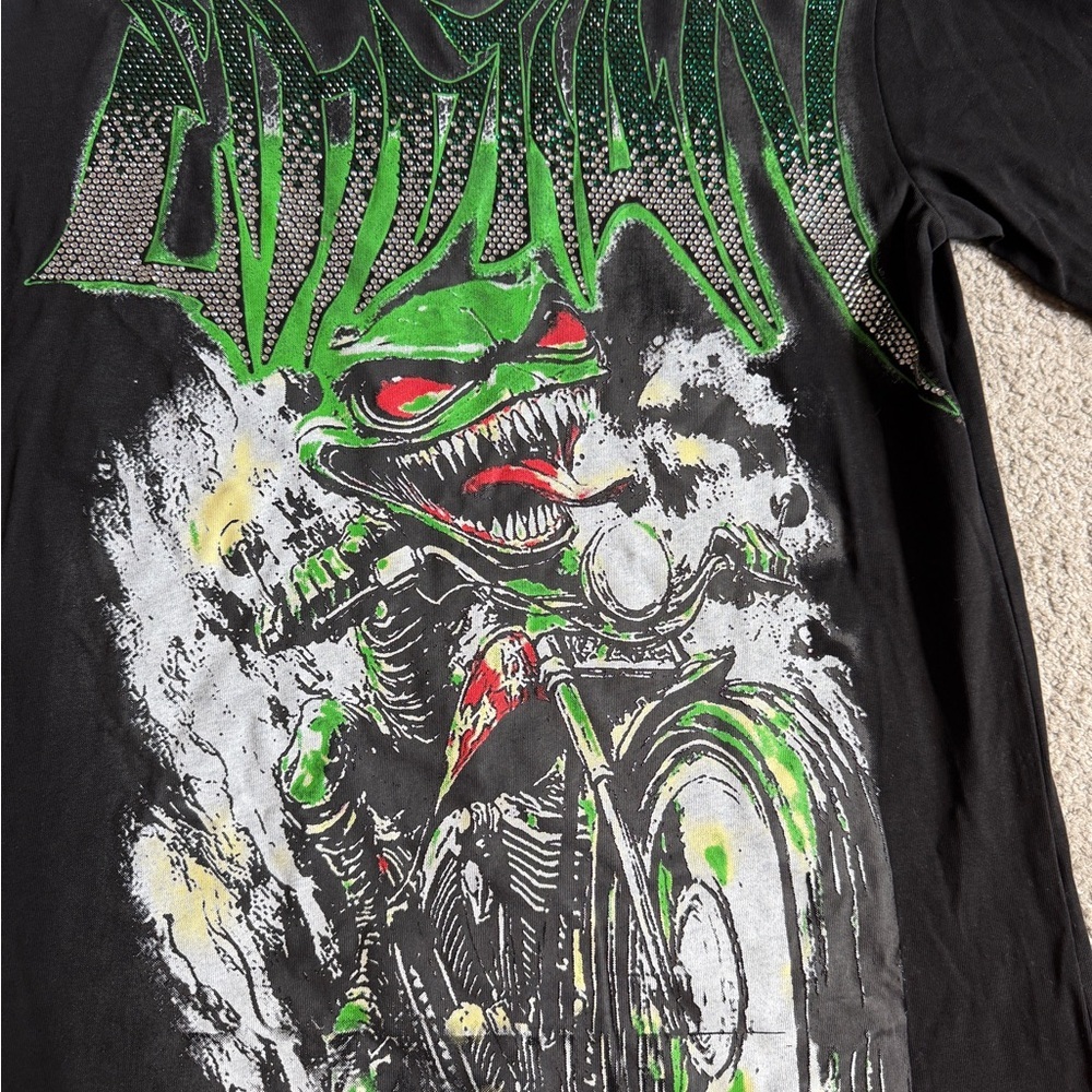 Mixed Emotion Wicked Goblin Black Shirt with Rhinestone - Small - Picture 2 of 6
